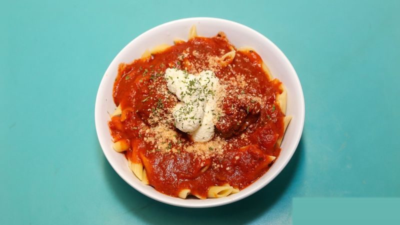 Pasta in the Park penne with meatballs at Harbor Eats