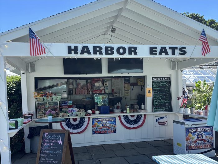 The Harbor Eats stand on Cottage Row at Snug Harbor, Staten Island